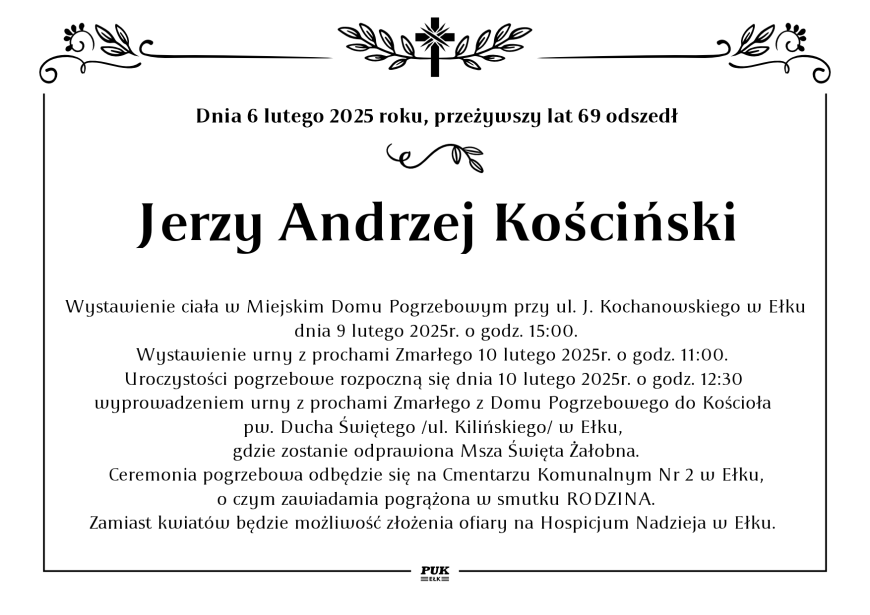 Jerzy Andrzej Kościński - nekrolog